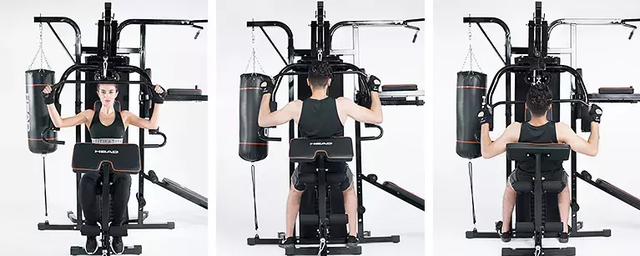 海德三人站綜合訓練器測評_大型全身綜合訓練器_家庭版健身器材安裝教程